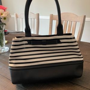 Black and white stripe Kate Spade purse
